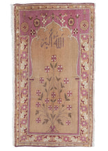 Antique Mughal Northern India Agra Prayer Rug pink and floral