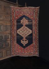 Antique NW Persian Bidjar Rug with central medallion in dark blue field