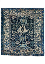 Antique NW Persian Bidjar Blue Indigo substantial thick area rug