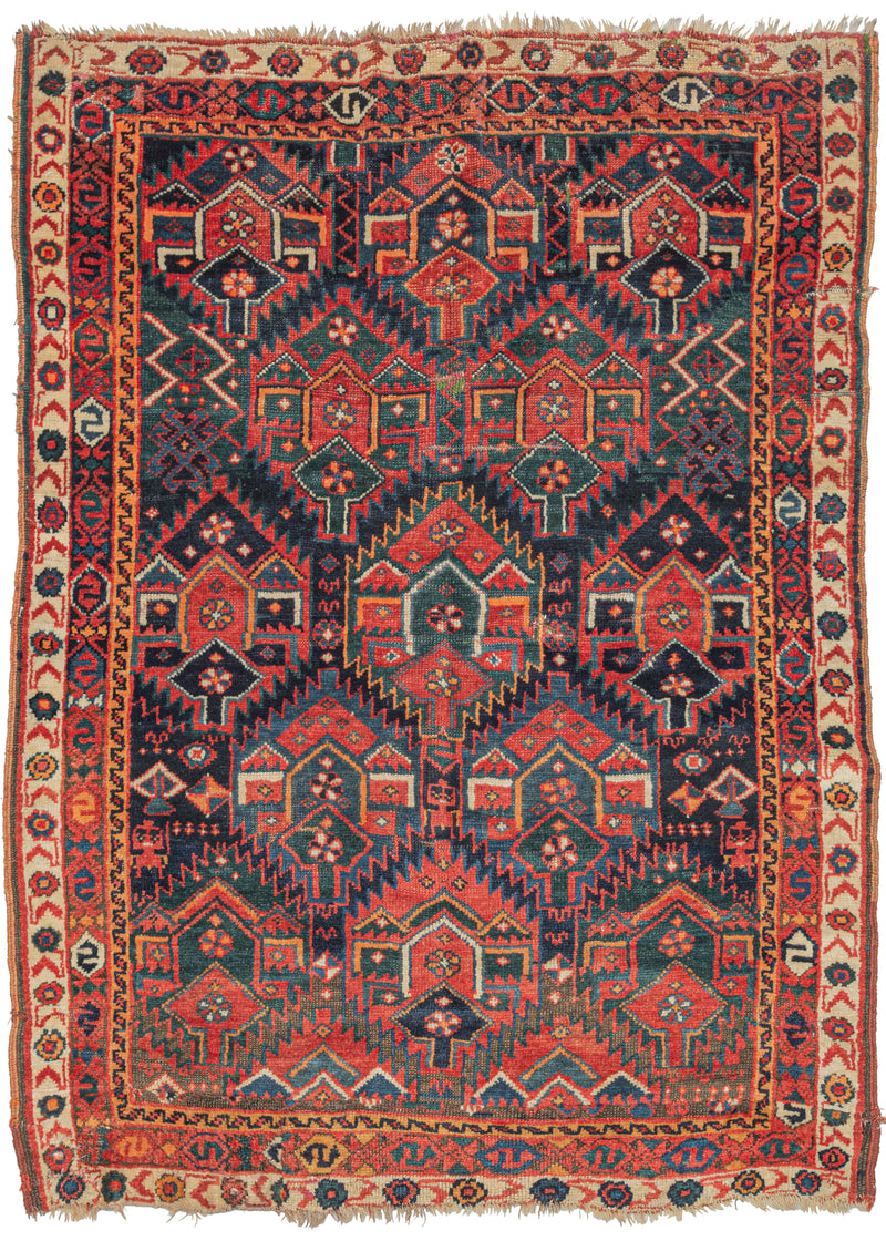 Antique 19th Century Sauj Bulagh Rug - 4'1 x 5'7 – HEIRLOOM