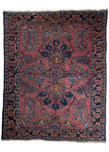 Antique West Persian Lilihan Area Rug with Central Medallion Floral 