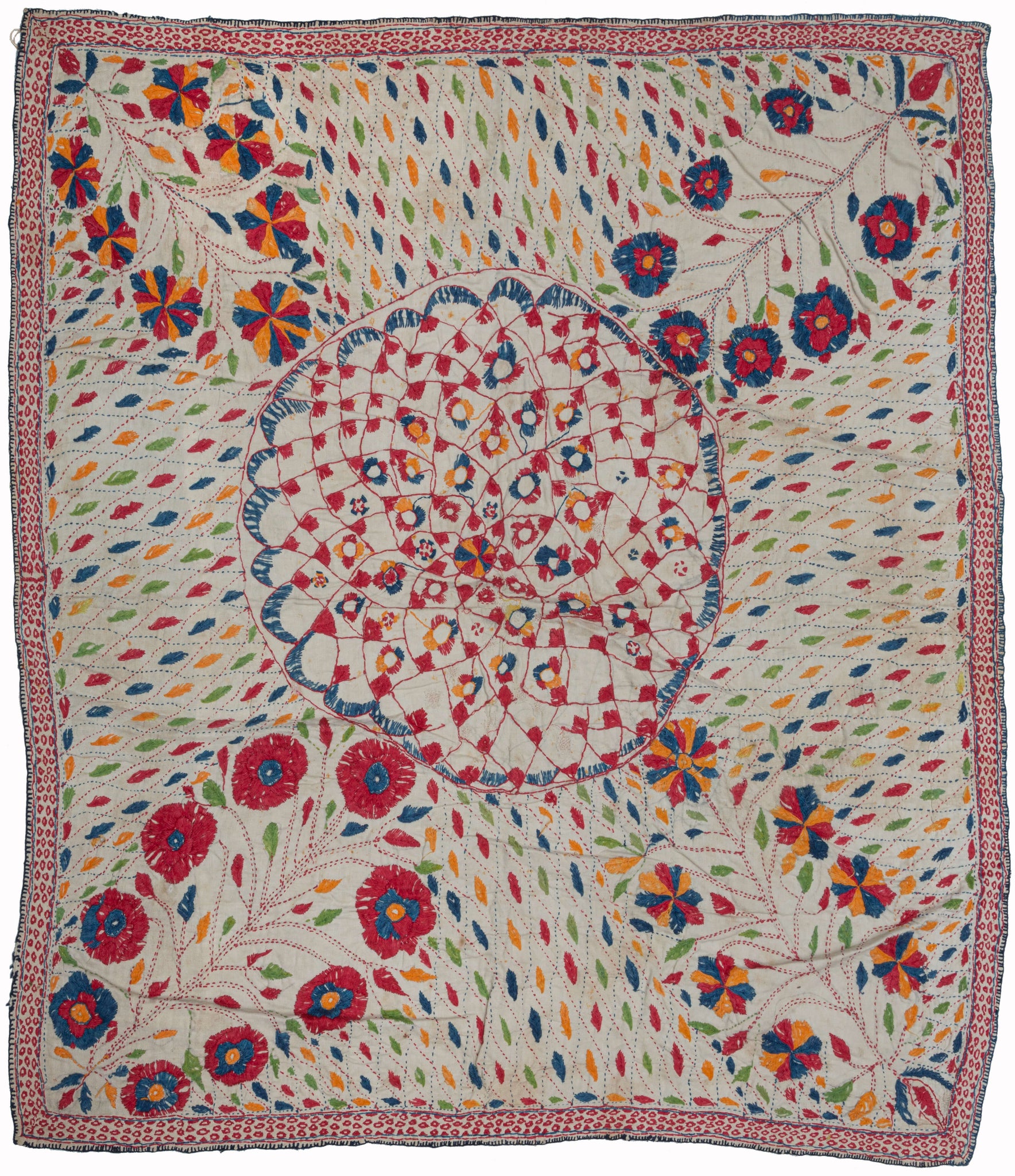 Colorful Nakshi Kantha - 2' x 2'3 – HEIRLOOM