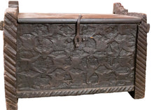 Vintage Swat Valley Hand Carved Wooden Chest - 13 3/4" x 20 1/2" x 12 1/4"