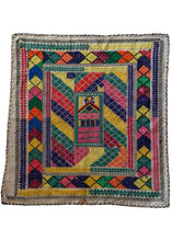 Vintage Hand Embroidered Afghani Hazara Prayer cloth with rainbow stained glass mihrab