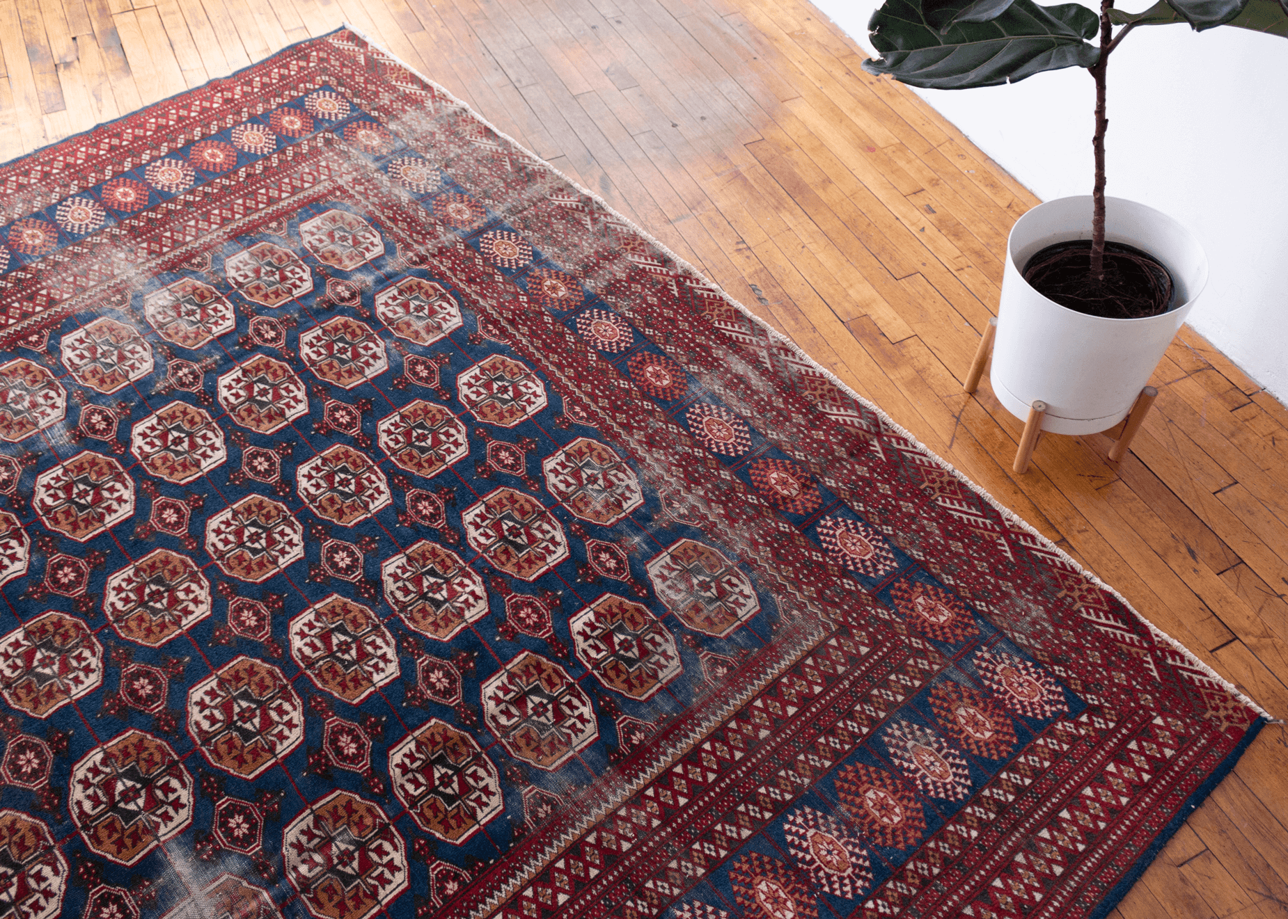 Vintage Large Blue Bokhara Rug - 8'8 x 12'2 – HEIRLOOM