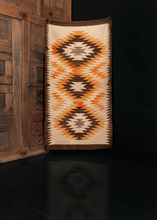 Colorful, concentric, jagged edge, Navajo design, abrash