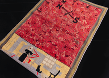 Vintage "Compass Rose" Hooked Rug - 2'3 x 3'1