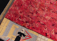 Vintage "Compass Rose" Hooked Rug - 2'3 x 3'1