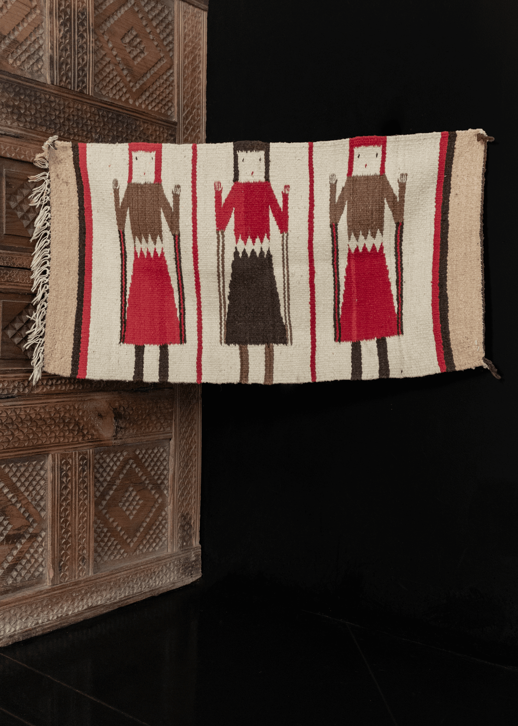 Yei Rug Red Vintage Navajo Yei Rug - 1'7 x 2'11 – HEIRLOOM