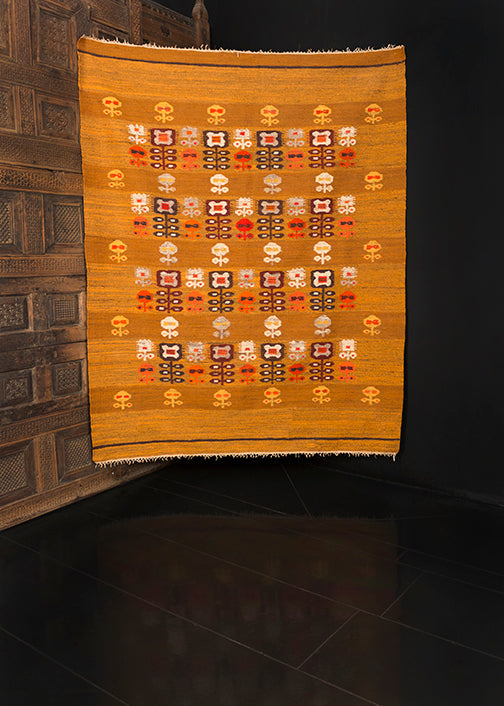 Mid Century Polish Kilim - 5'1 x 6'5