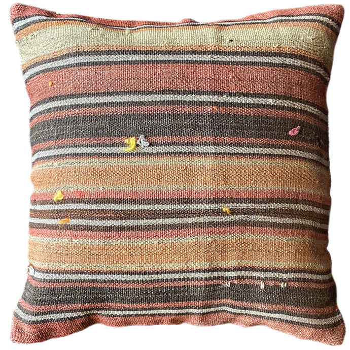 Square Vintage Kilim Rug Pillow - 15