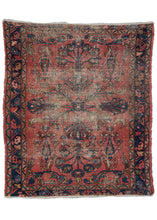 Persian Sarouk worn Scatter Rug 