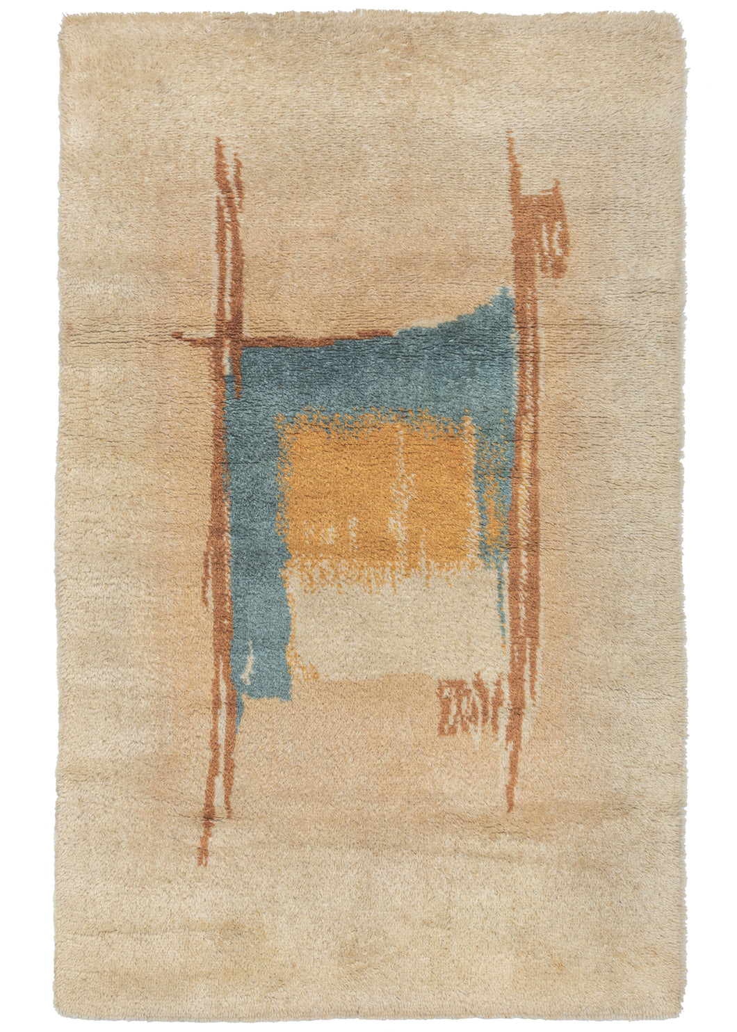 Ege Rya Rug Green/blue Mid Century Danish Rya Ege Rug - 3'3 x 5'3 – HEIRLOOM
