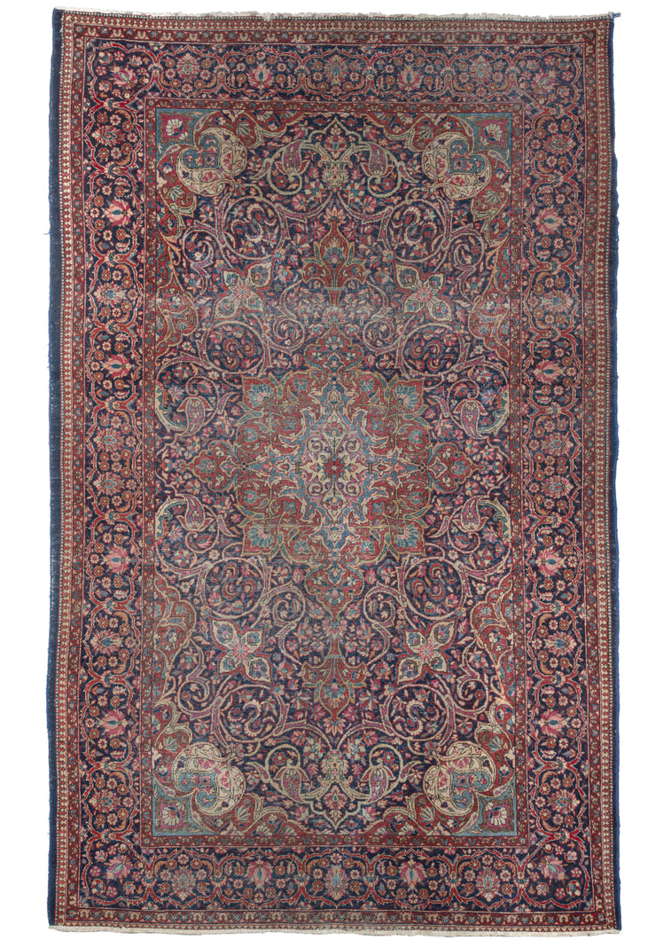 Antique Kashan Rug - 4'3 x 7'