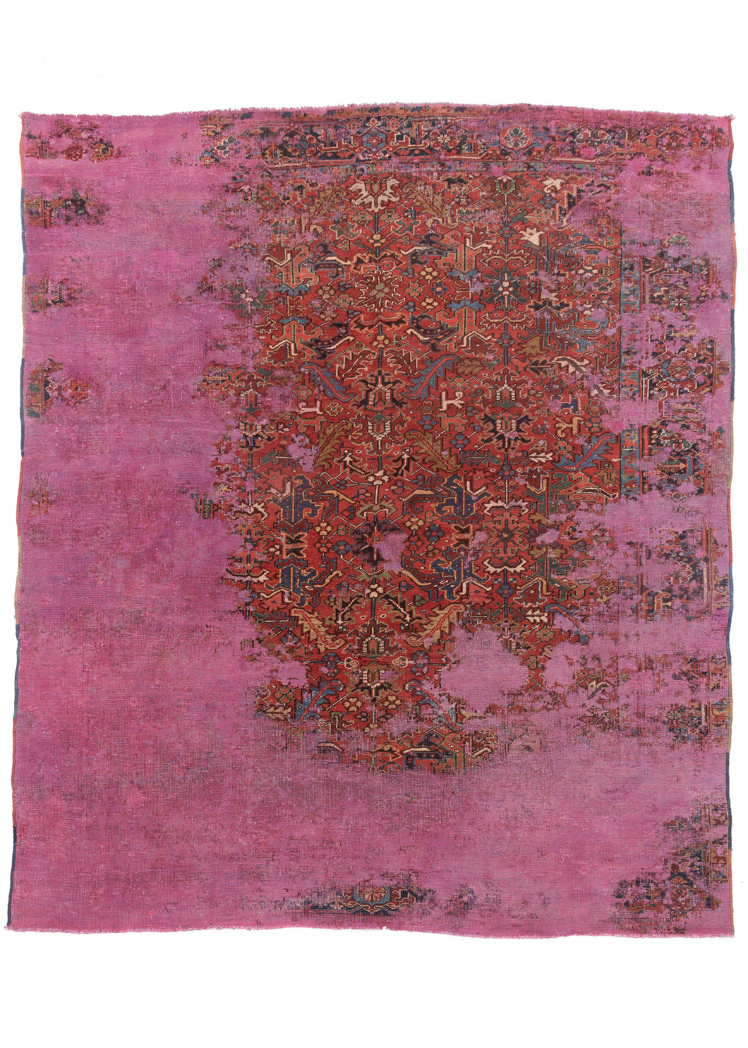 Vintage pink overdye Persian Heriz rug
