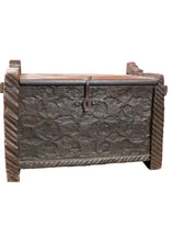 Vintage Swat Valley hand-carved wooden chest with a soft floral design and plain back and sides. In very good condition.