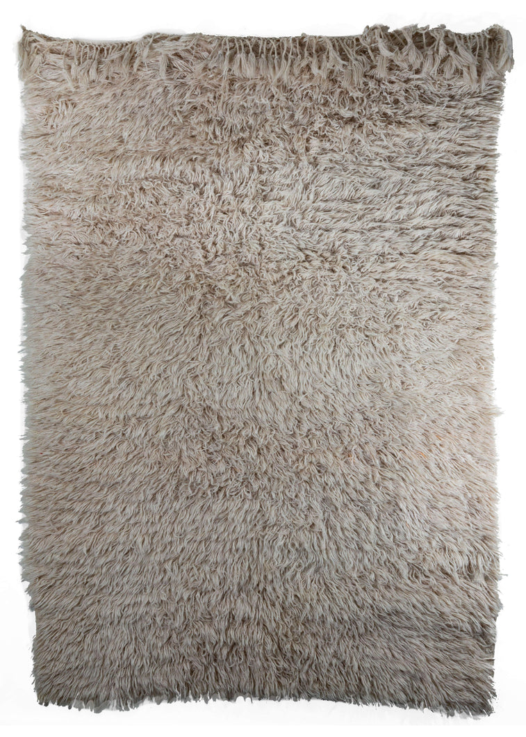 Vintage undyed wool hand-woven Turkish Tulu