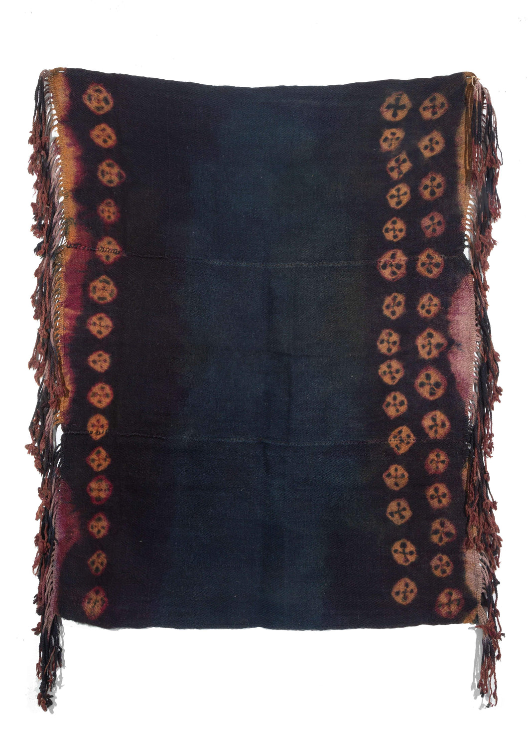 Bokh Shawl from Zanskar Tribal area of Lakaskh India, plain woven wool resist-dyed with indigo