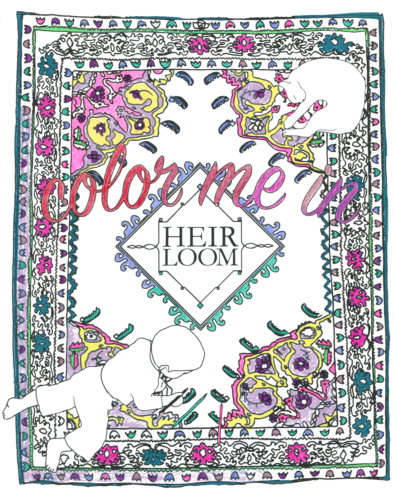 Printable Coloring Rug Rug Coloring Book - printable pdf – HEIRLOOM