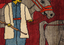 Vintage Pictoral Gabbeh Rug - 3'6 x 7'2