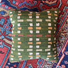 handwoven natural dyed green Turkish pillow